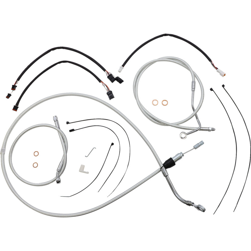21-22 for Harley FLHT/FLHX/S/ST MAGNUM Cable Kit Sterling Chromite 12-14