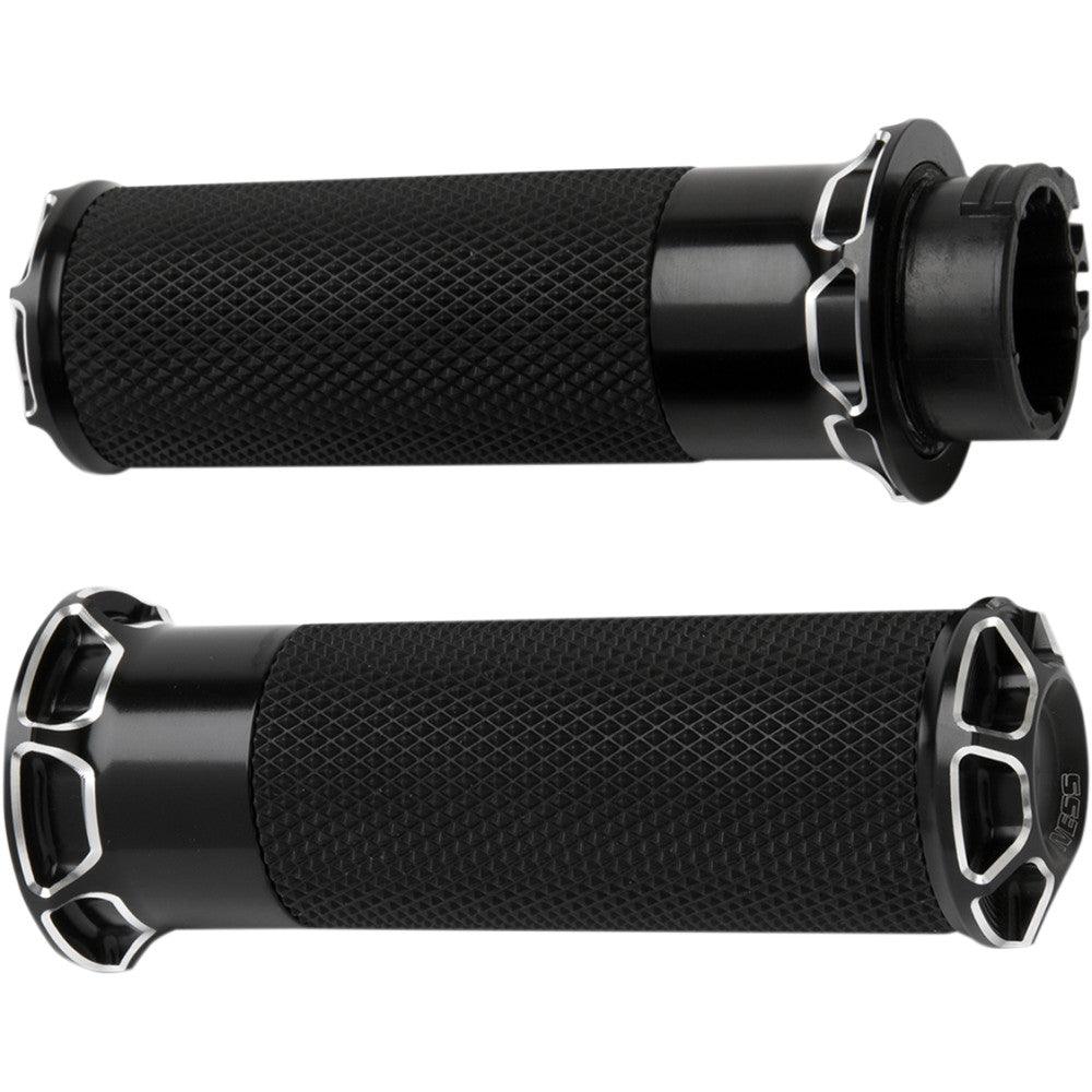 2018-2021 for Harley Softail FLHC ARLEN NESS Grips Beveled TBW Black 07-329