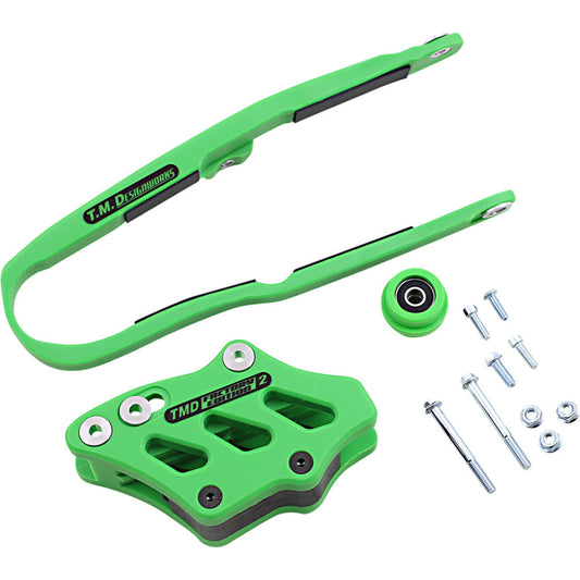 2019-2020 for Kawasaki KXF 450 T.M. DESIGNWORKS Chain Guide/Slider Green KCP-K11