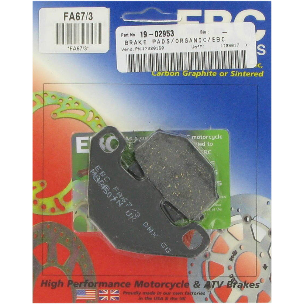 97-'09 for Kawasaki EX500 Ninja 500R EBC Brake Pads