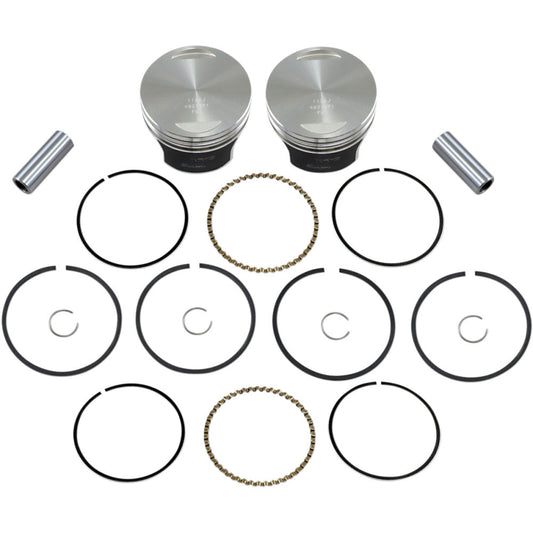 84-'98 for Harley FLHTC Tracker Piston Kit Evo Flat Big Twin 1340 8.5:1 +.010