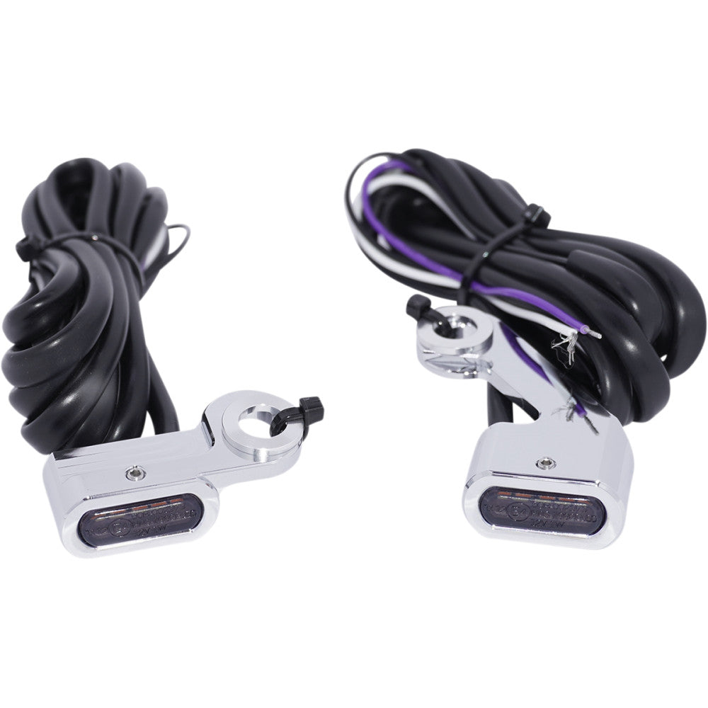 2018-2020 for Harley Softail Slim FLSL Marker Lights Amber/White Smoke Lens Chro