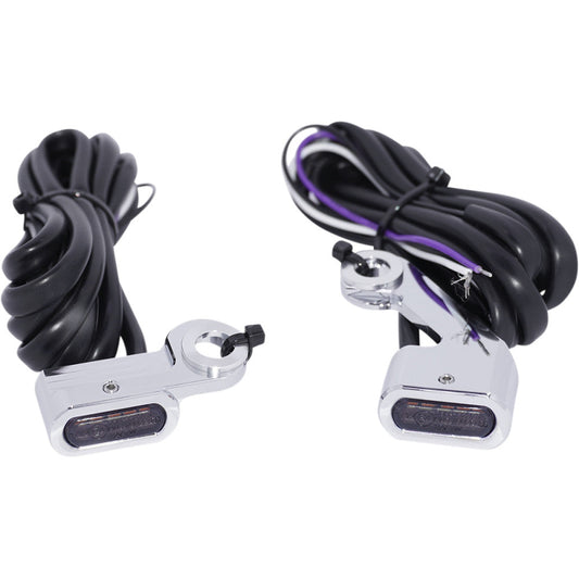 2018-2020 for Harley Softail Slim FLSL Marker Lights Amber/White Smoke Lens Chro