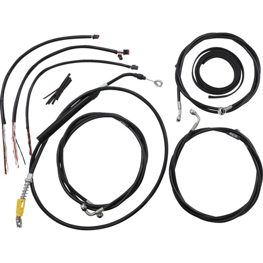 21-22 for Harley FLHT/FLHR w/ABS LA CHOP Cable Kit W/Wire Ext 15-17" Bars Black