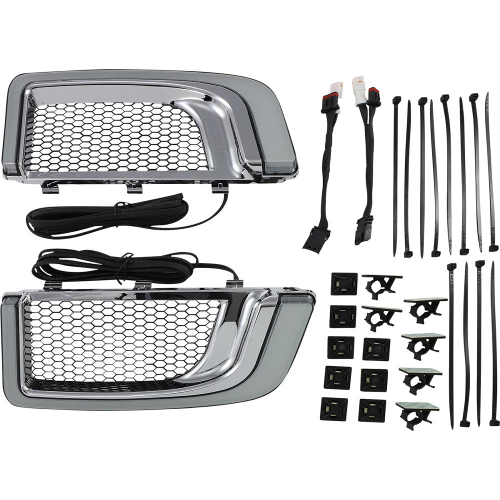 2014-2020 for Harley Electra Glide Ultra Limited FLHTK Lower Grille LED Chrome