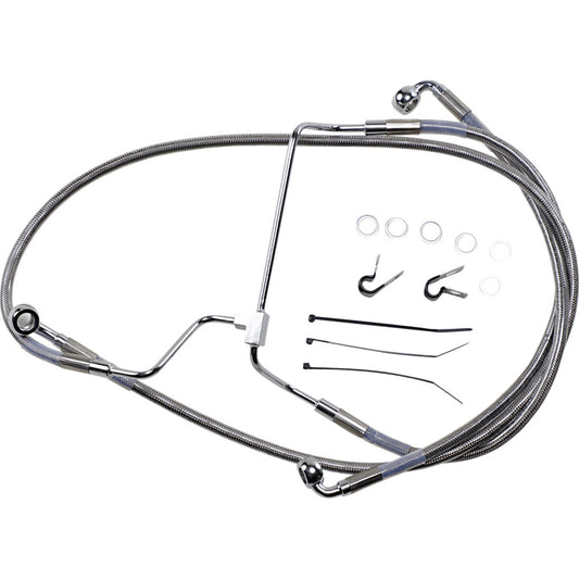 14-19 for Harley FLHT/FLHR/FLHX DS Extended Front Brake Line Kit +12 W/O ABS