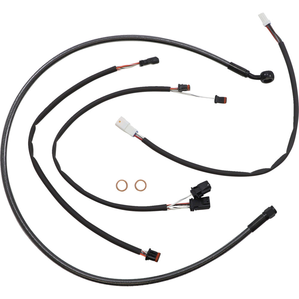 21-22 for Harley FLHR MAGNUM Control Cable Kit Black Pearl 18-20