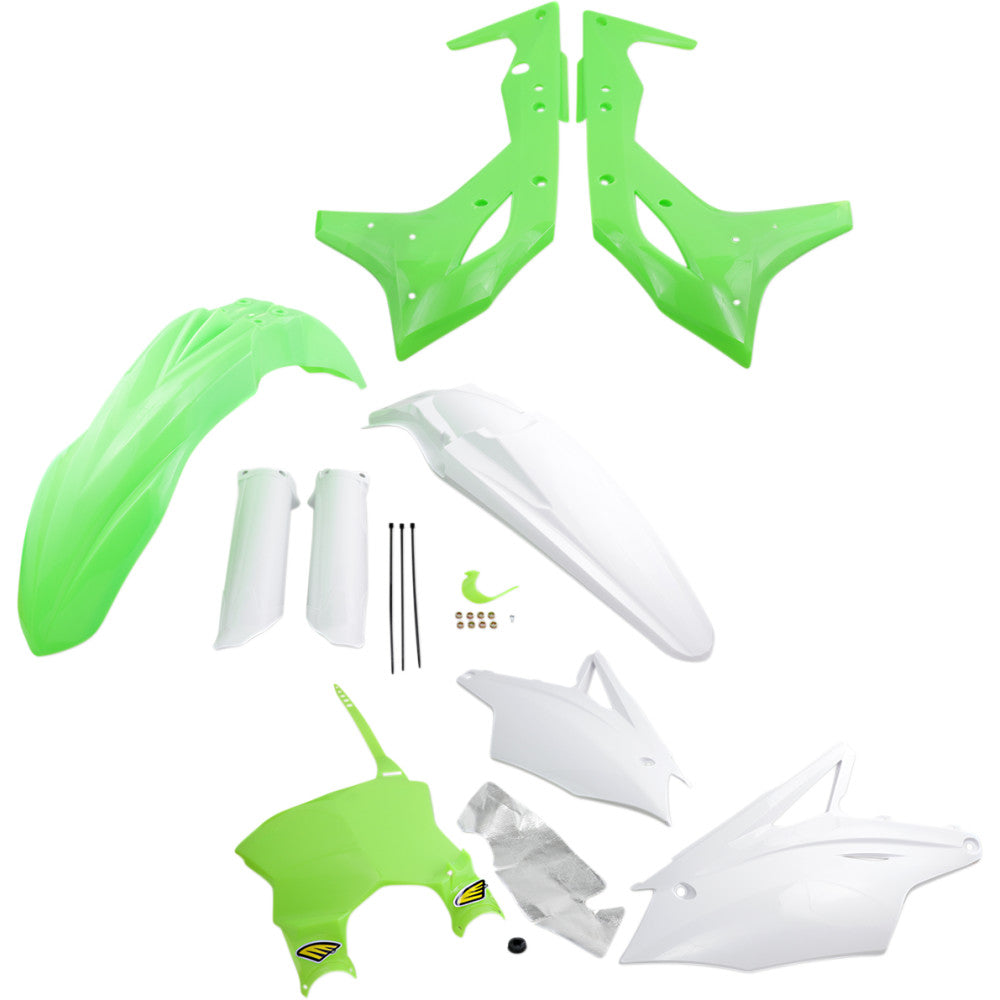 17-20 for Kawasaki KX 250 F Body Kit Powerflow Fluorescent Green/White KXF250