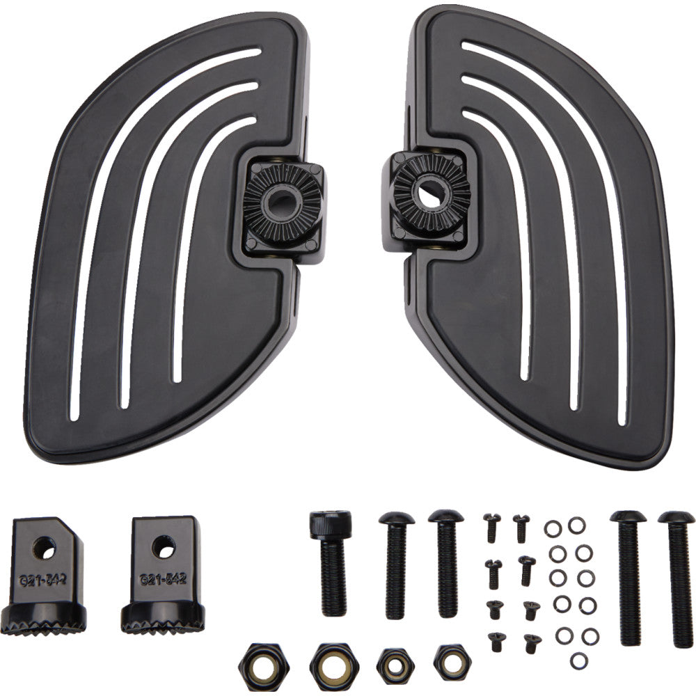 2018-2021 for Honda GL1800 Gold Wing SHOW CHROME Driver Floorboards Satin Black