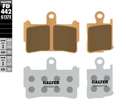 2010-2017 for Honda VFR1200F Automatic GALFER HH Sintered Ceramic Brake Pads
