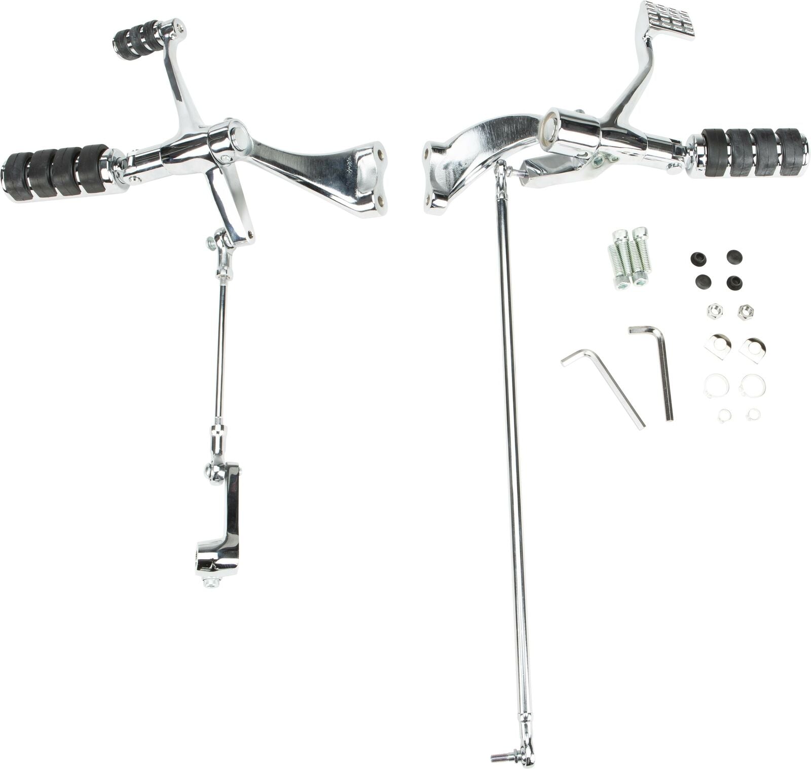 05-'13 for Harley XL883L Forward Control Kit Xl 04-13 Chr W/Rubber Band Pegs