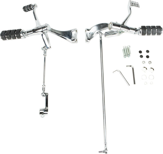 05-'13 for Harley XL883L Forward Control Kit Xl 04-13 Chr W/Rubber Band Pegs