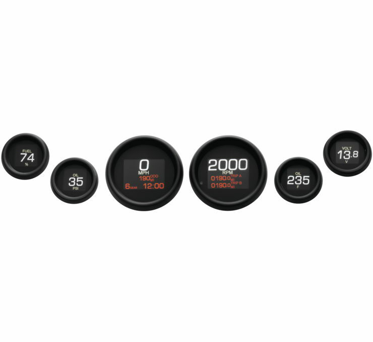 1999-2003 for Harley Road Glide EFI FLTR MLX 6-Gauge Instrument Kit Black Bezel