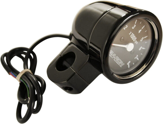 3" Bullet Electronic Tachometer Fits 1" Bar Black Black Face 3.5" L x 2.875" D
