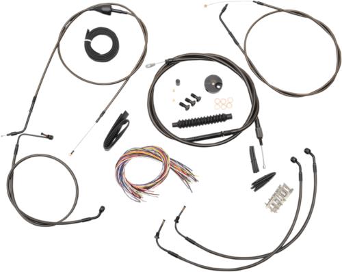 07 for Harley Street Glide FLHX Cable Kit 18" 20" Ape hangers LA-8005KT2B-19M