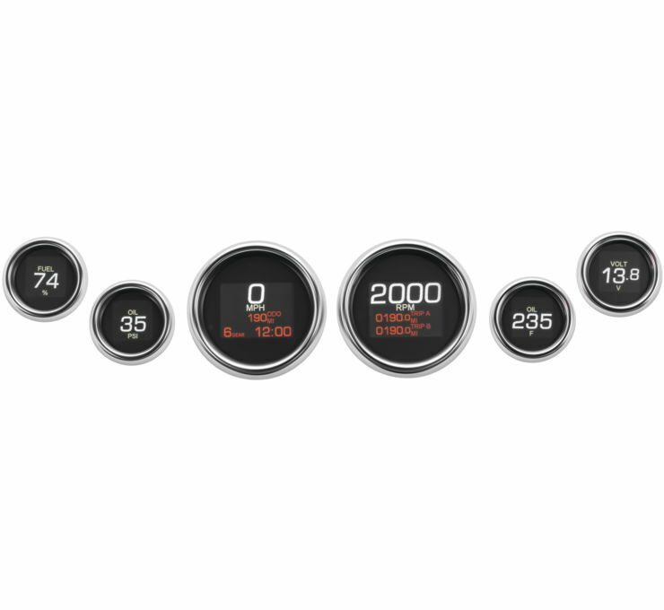 09-13 for Harley FLHTCUTG MLX 6-Gauge Instrument Kit Chrome Bezel MLX-8604