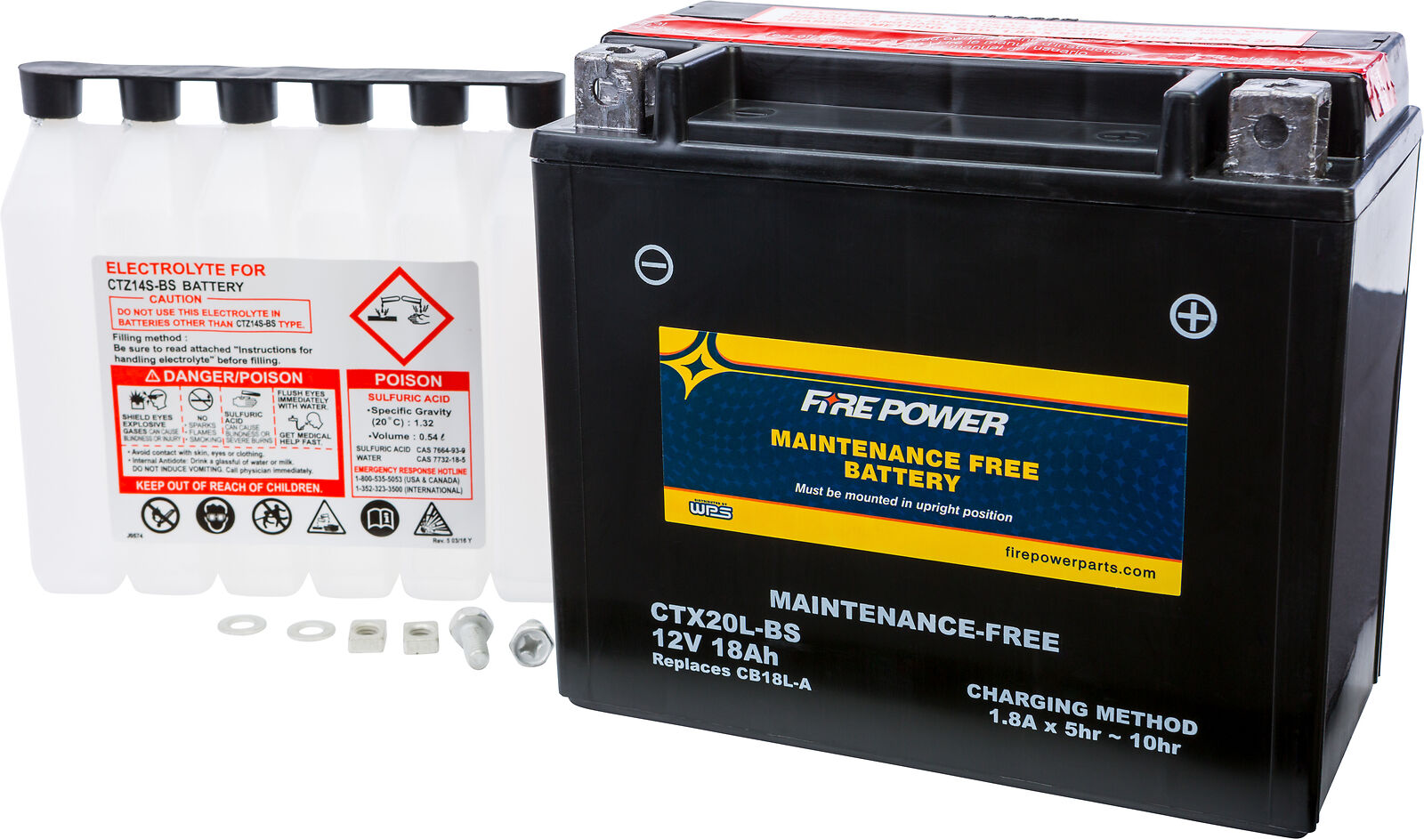 04-'19 for Kawasaki STX-15F (JT1500-A) Battery Ctx20L-Bs Maintenance Free
