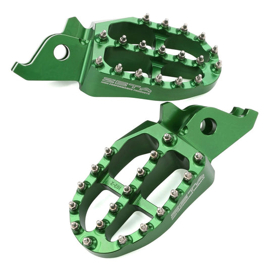 2009-2021 for Kawasaki KX250F ZETA Footpegs Aluminum Green ZE93-1224