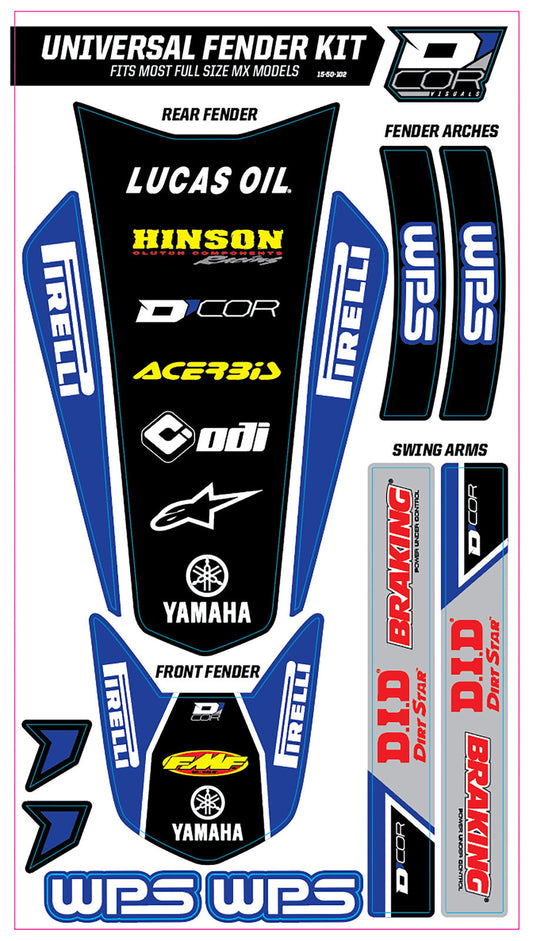 00-'19 for Yamaha YZ125 Trim Kit Blue Wps Universal For Full Size Motorcycles