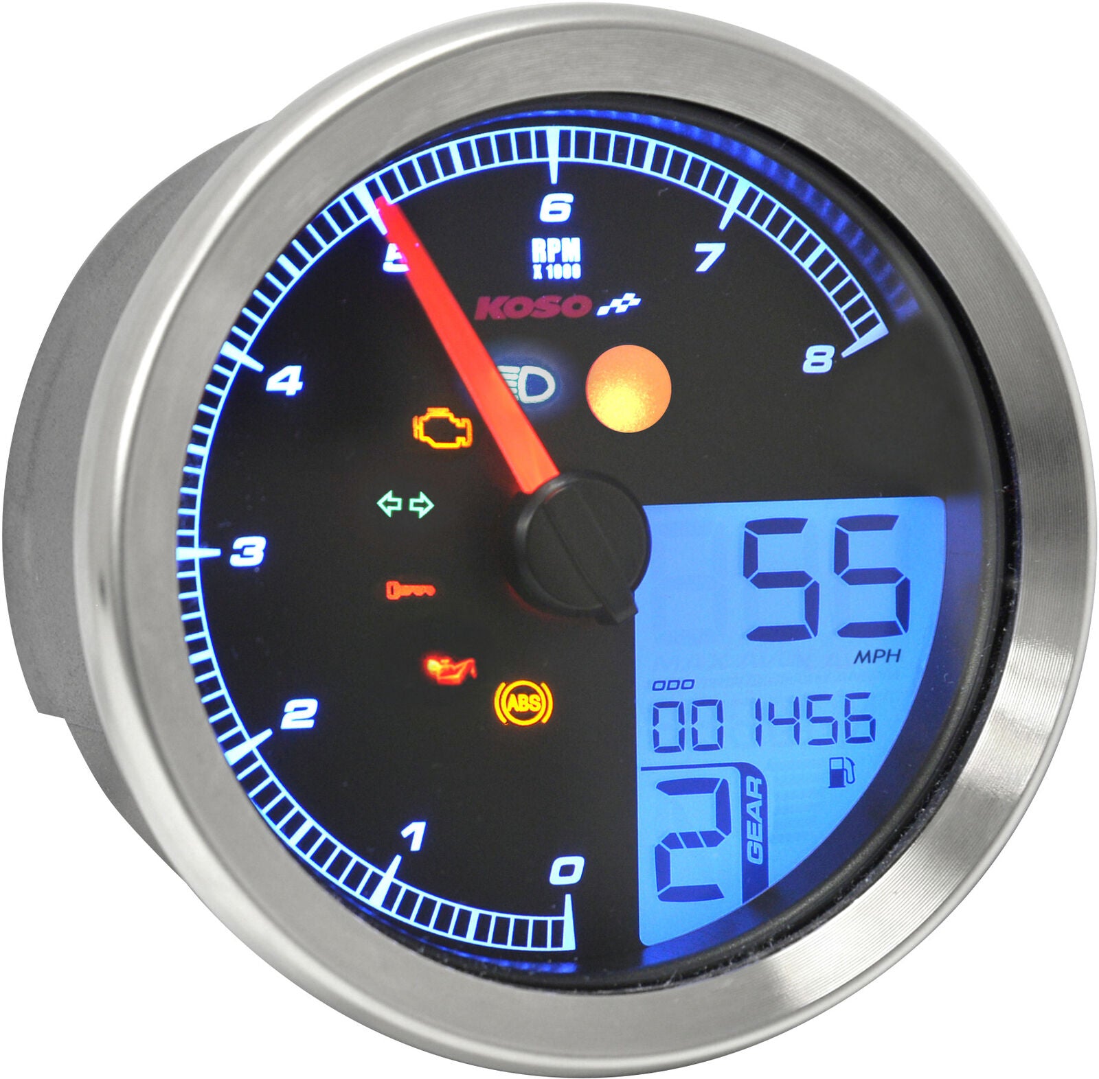 14-19 for Yamaha XV 950 Bolt KOSO NORTH AMERICA Multi-Functional Meter Silver