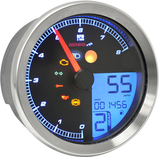 14-19 for Yamaha XV 950 Bolt KOSO NORTH AMERICA Multi-Functional Meter Silver