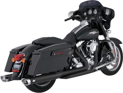 2009-2016 for Harley Road King EFI FLHR Dual Headpipes for '09-'16 FL Black