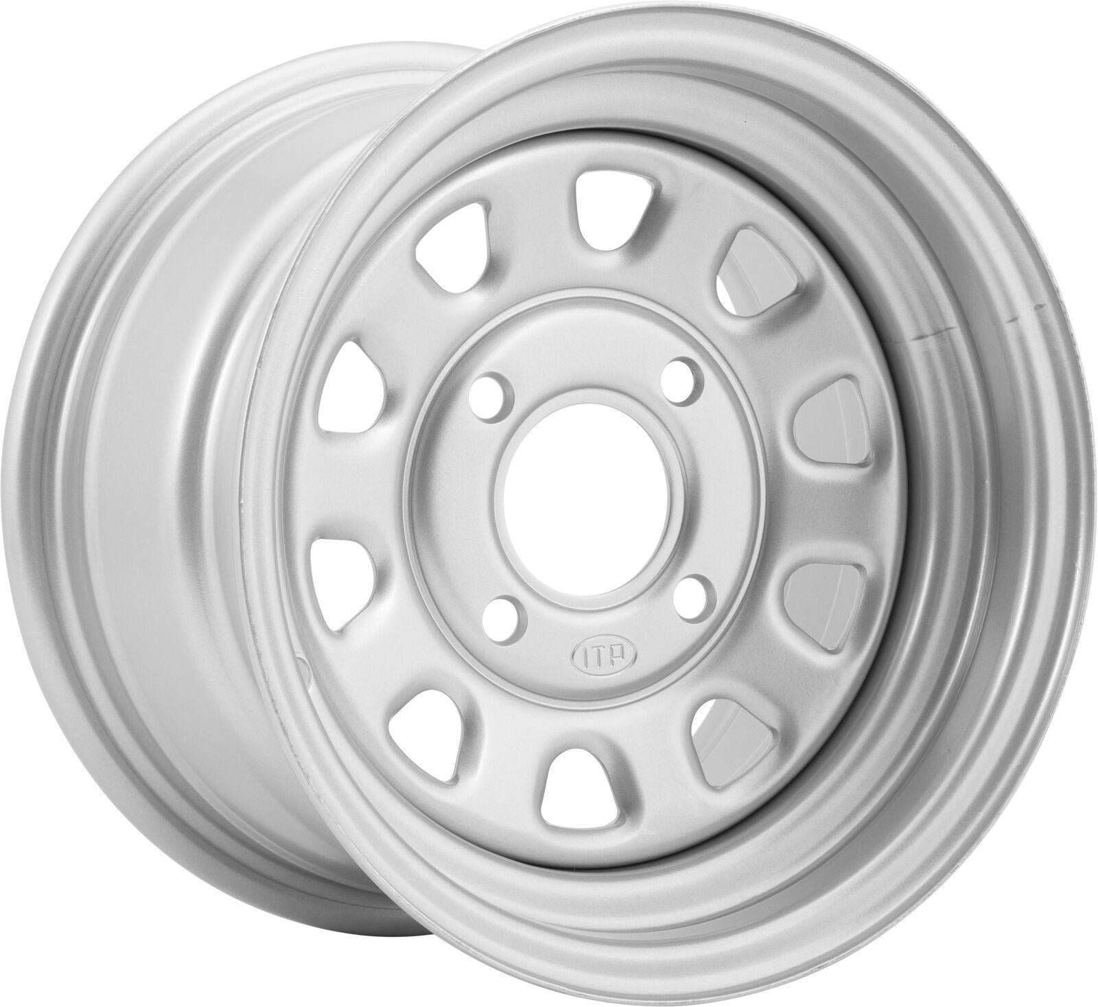 05-16 for Kawasaki KAF 400 Mule 610 4x4 Delta Steel Wheel Rear Silver 12x7 4/137