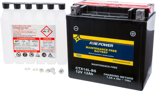 04-'18 for Harley XL1200C FIRE POWER Battery Ctx14L-Bs Maintenance Free 49-2272