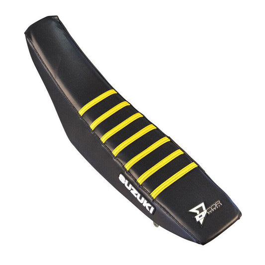 01-'08 for Suzuki RM125 D-COR Seat Cover Black W/Yellow Ribs Suz