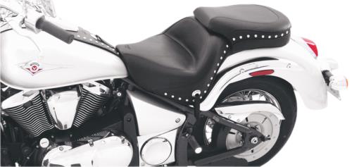 06-20 for Kawasaki VN900 MUSTANG Wide Touring Seat Chrome Studded w/Conchos