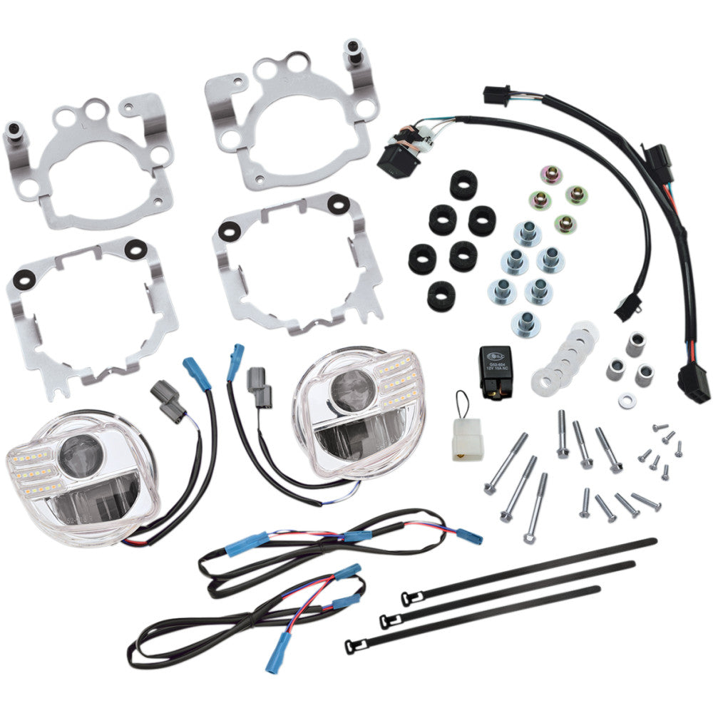 2012-2017 for Honda GL1800 Gold Wing SHOW CHROME LED Fog Lights Kit 12-17 GL1800