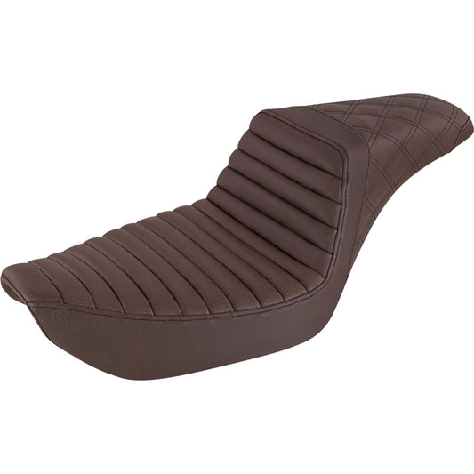 99-03 for Harley Sport FXDX Step Up Seat Tuck and Roll/Lattice Stitched Brown Dy