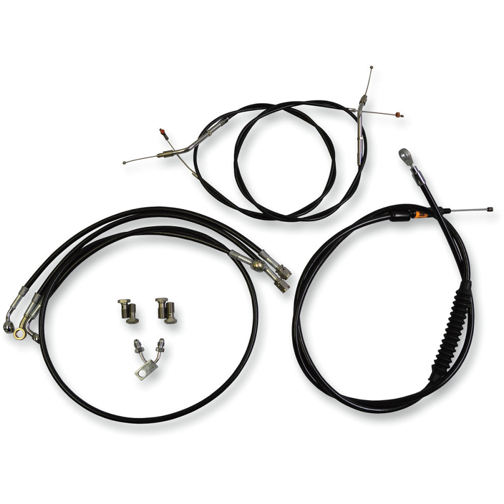2012-2014 for Harley FLS Black Vinyl Handlebar Cable/Brake Line Kit Ape Hanger