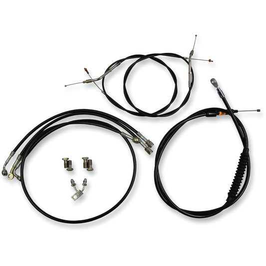 2012-2014 for Harley FLS Black Vinyl Handlebar Cable/Brake Line Kit Ape Hanger