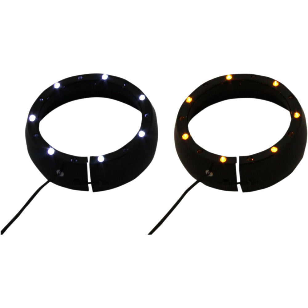 2009-2013 for Harley Tri Glide FLHTCUTG Lighted Passing Lamp Trim Ring Black