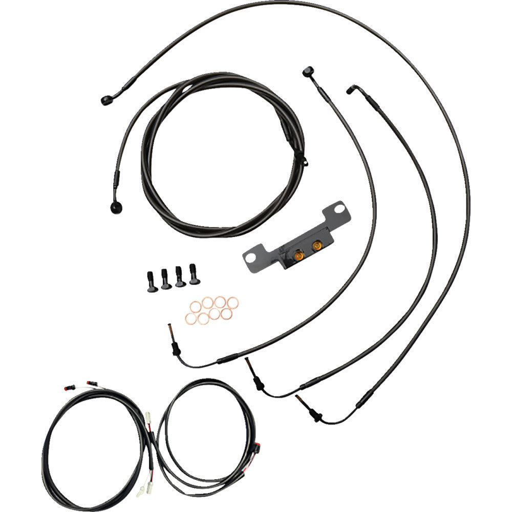 21-22 for Harley FLHT/FLHR w/ABS LA CHOP Cable Kit Plug&Play Mini Apes Midnight