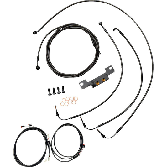 21-22 for Harley FLHT/FLHR w/ABS LA CHOP Cable Kit Plug&Play Mini Apes Midnight