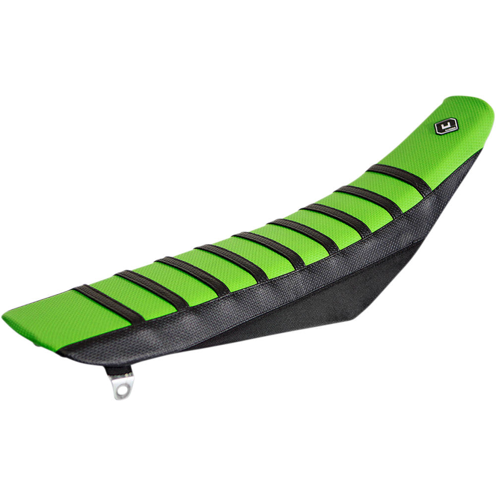 99-02 for Kawasaki KX 250 FLU DESIGNS INC. Pro Rib Seat Cover Green/Black 25501