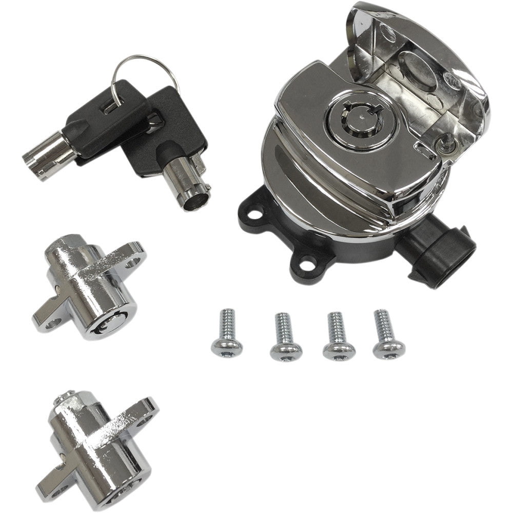 14-19 for Road King EFI FLHR Side Hinge Ignition Switch W/ Saddlebag Lock Chrome