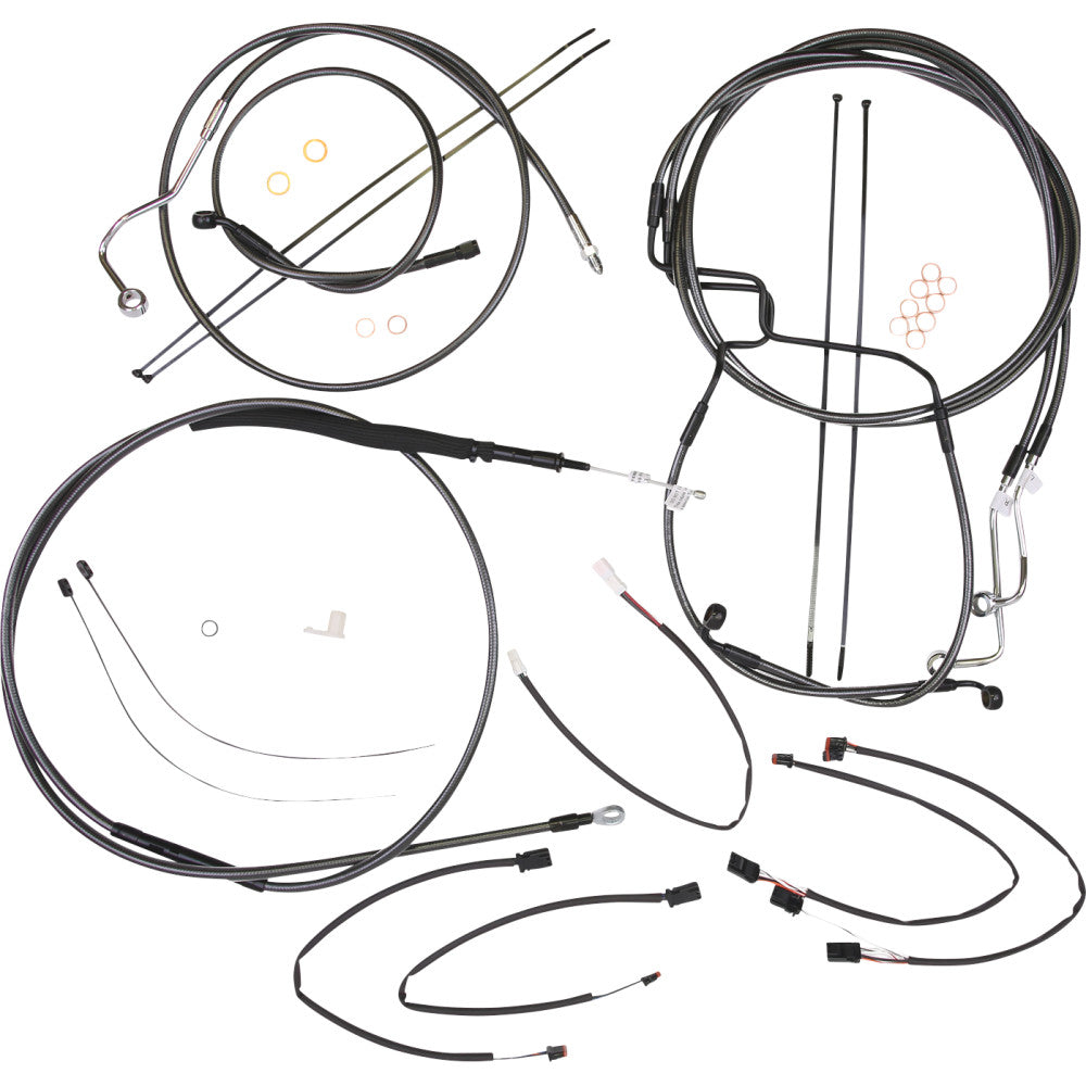 2021-2022 for Harley FLHRXS MAGNUM Control Cable Kit Black Pearl 12-14