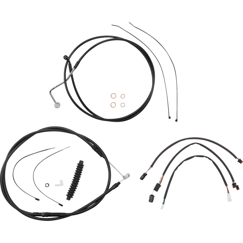 21-22 for Harley FLTRX/S/ST W/ABS MAGNUM Control Cable Kit XR Black 12-14