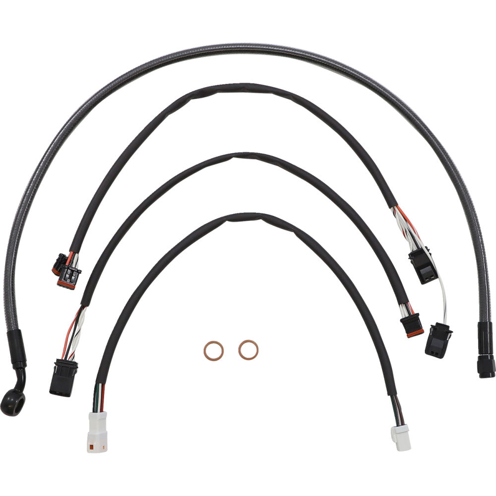2021-2022 for Harley FLHR MAGNUM Control Cable Kit Black Pearl 15-17