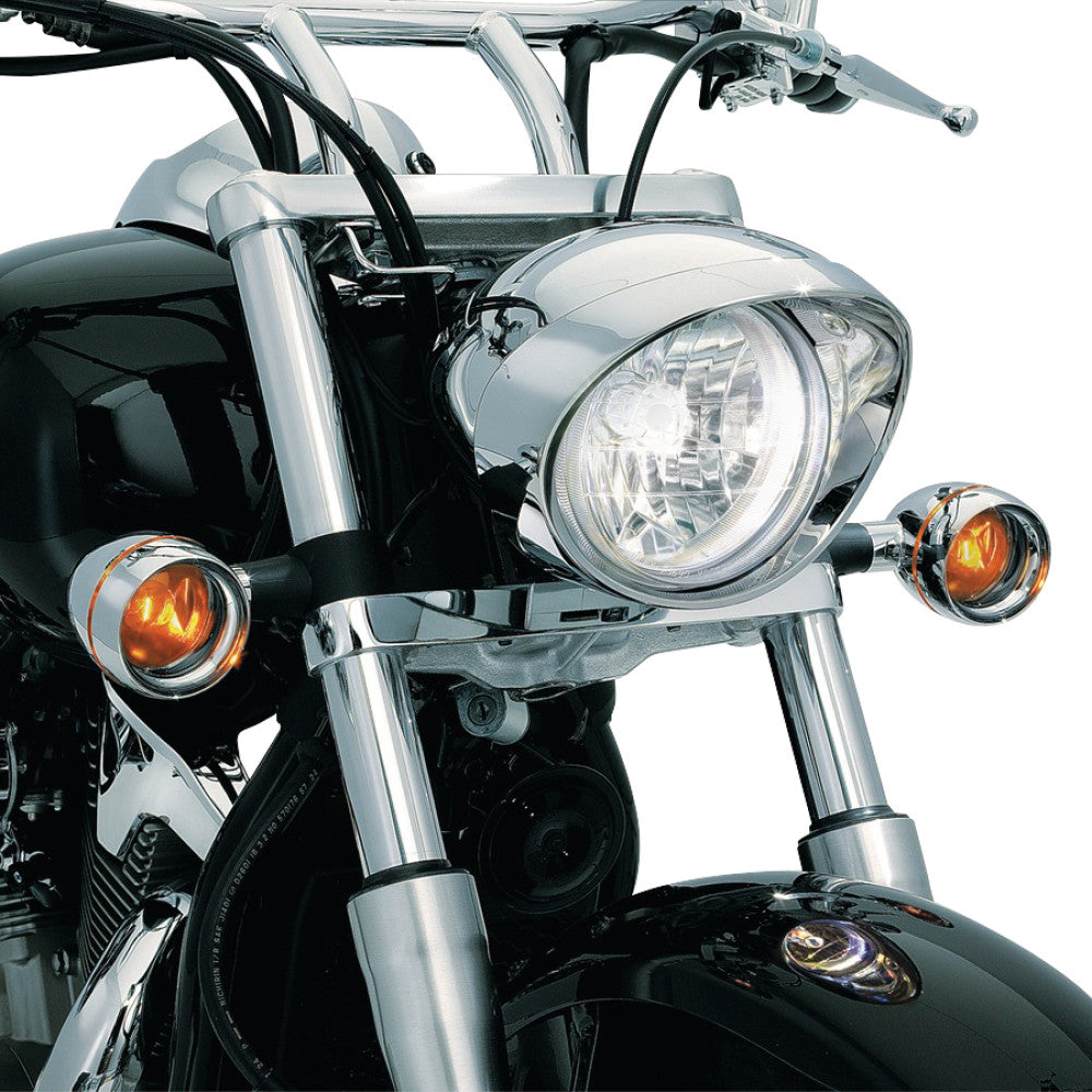 02-09 for Honda VTX1300C KURYAKYN Deep Dish Bezels with Lens Amber Bulbs 2270