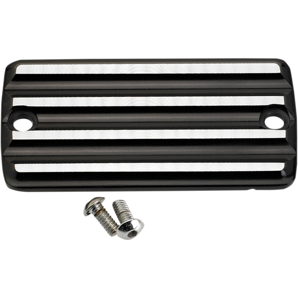 93-95 for Harley Wide Glide FXDWG Master Cylinder Cover Brake Front Finned Black