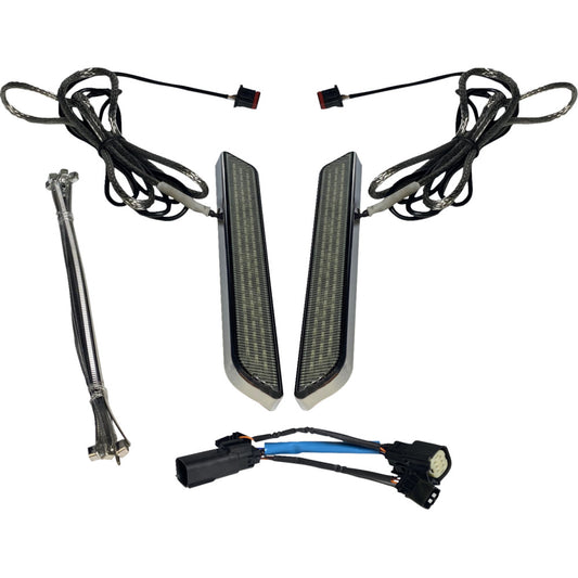 2010-2013 for Harley Road Glide Custom FLTRX LED Fork Light Smoke Chrome