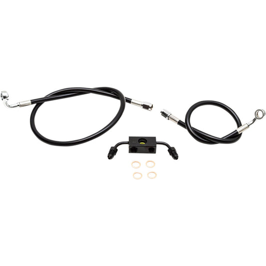 2014-2020 for Harley Iron 883 XLN Brake Line 15" 17" Ape Hanger Handlebars Black