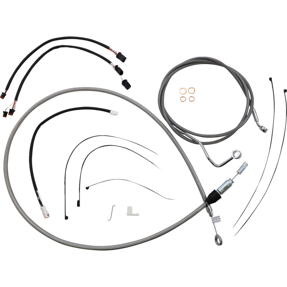 21-22 for Harley FLTRX/FLTRK MAGNUM Cable Kit XR Stainless/Chrome 12-14