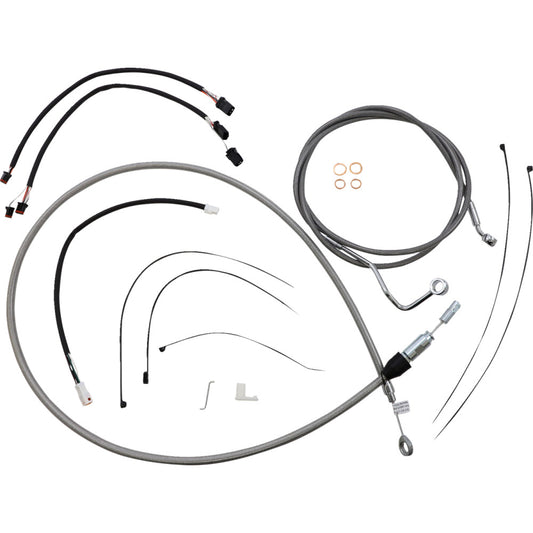21-22 for Harley FLTRX/FLTRK MAGNUM Cable Kit XR Stainless/Chrome 12-14" Bars