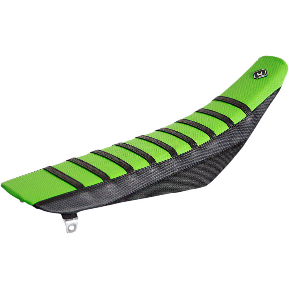 99-02 for Kawasaki KX 250 FLU DESIGNS INC. Pro Rib Seat Cover Green/Black 25501