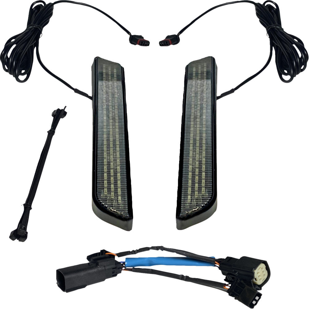 2010-2013 for Harley Road Glide Custom FLTRX LED Fork Light Smoke Black